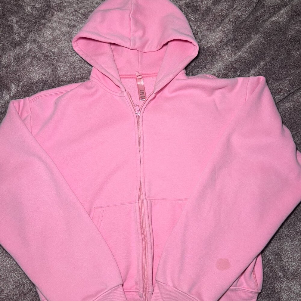 Small Skims Bubblegum Pink Zip-Up Hoodie.